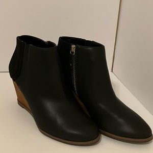 Dr. Scholl’s “Patch” black wedge booties. Brand new. Size 8.5